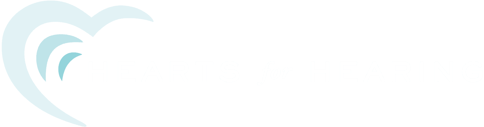 Hearts for Hearing Logo with heart-shaped logomark