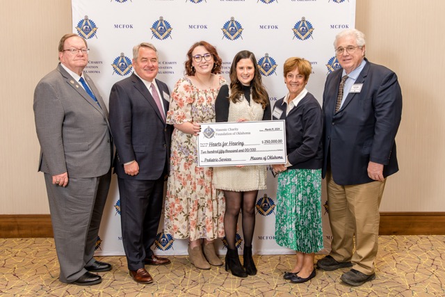 Masonic Charity Foundation presents a $250,000 check to Hearts for Hearing