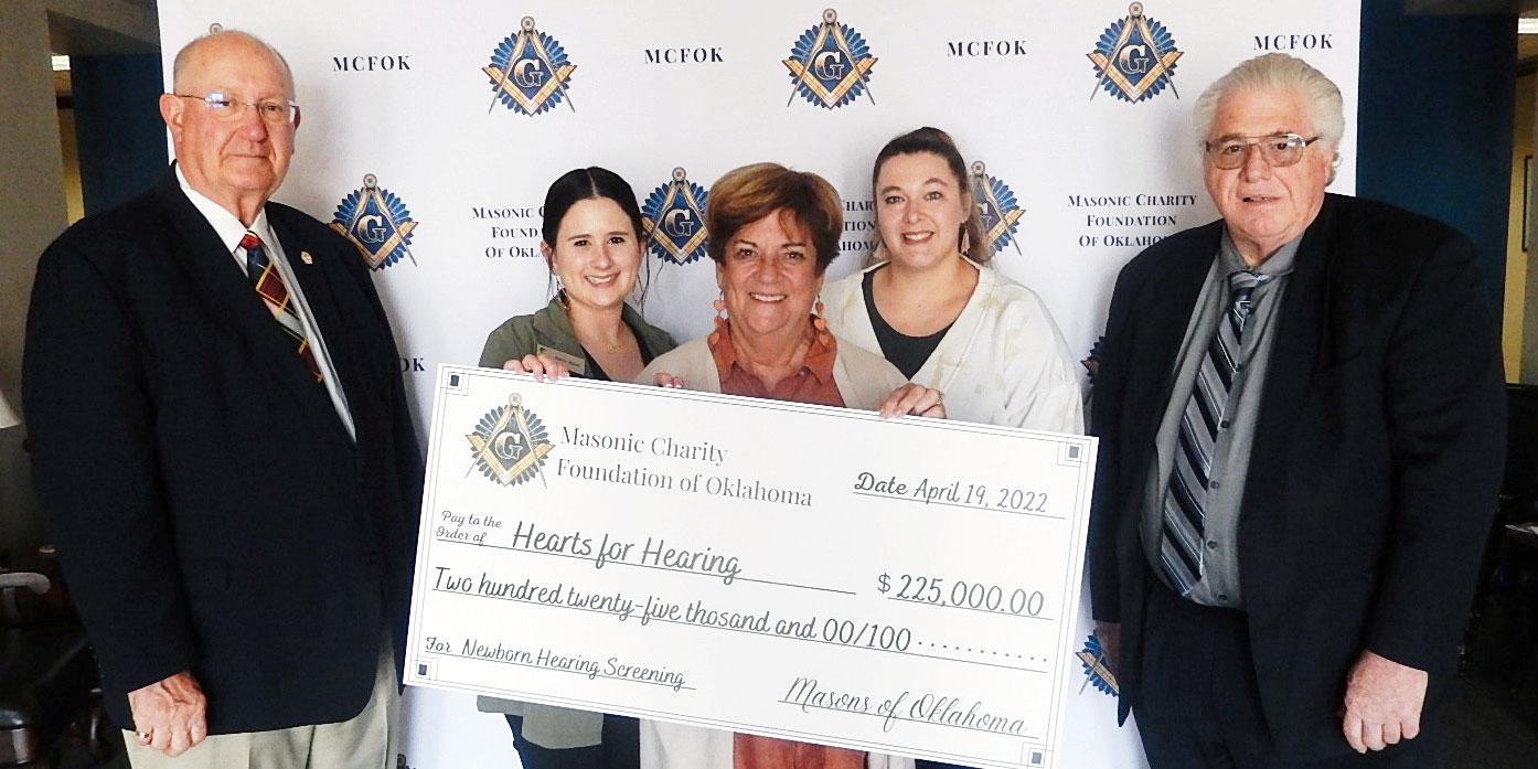 hearts for hearing receiving grant from masonic charity foundation of Oklahoma